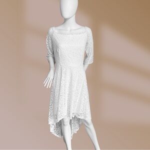 Dressystar Women's Stretchy White Lace Party Dance Wedding Dress Sz 2XL NWT!